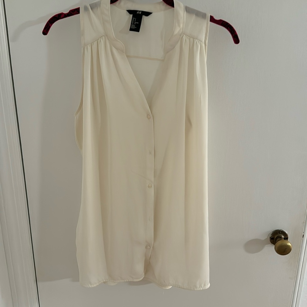 H&M button down satin blouse